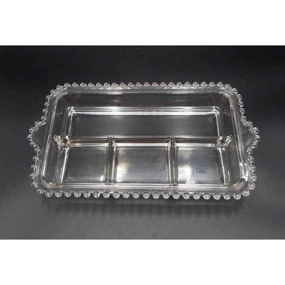 Imperial Glass Candlewick Relish Dip Divided 4 Section Server Dish Tray - Picture 1 of 7